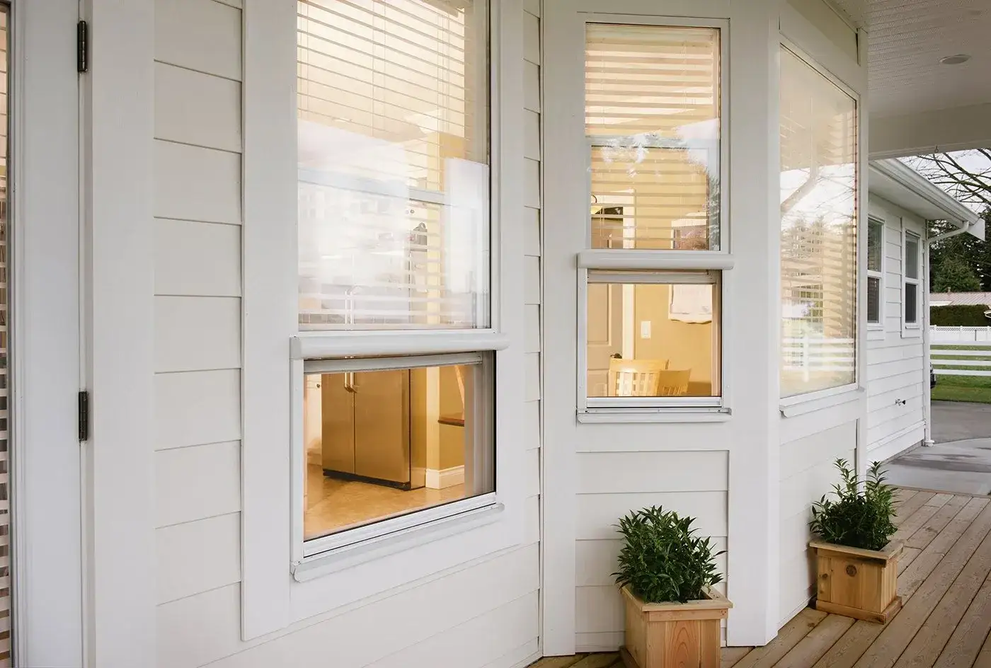 Retractable Serene insect screens on the windows of a New Zealand home